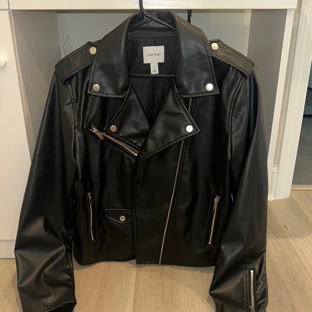 Nine West Black Faux Leather Jacket